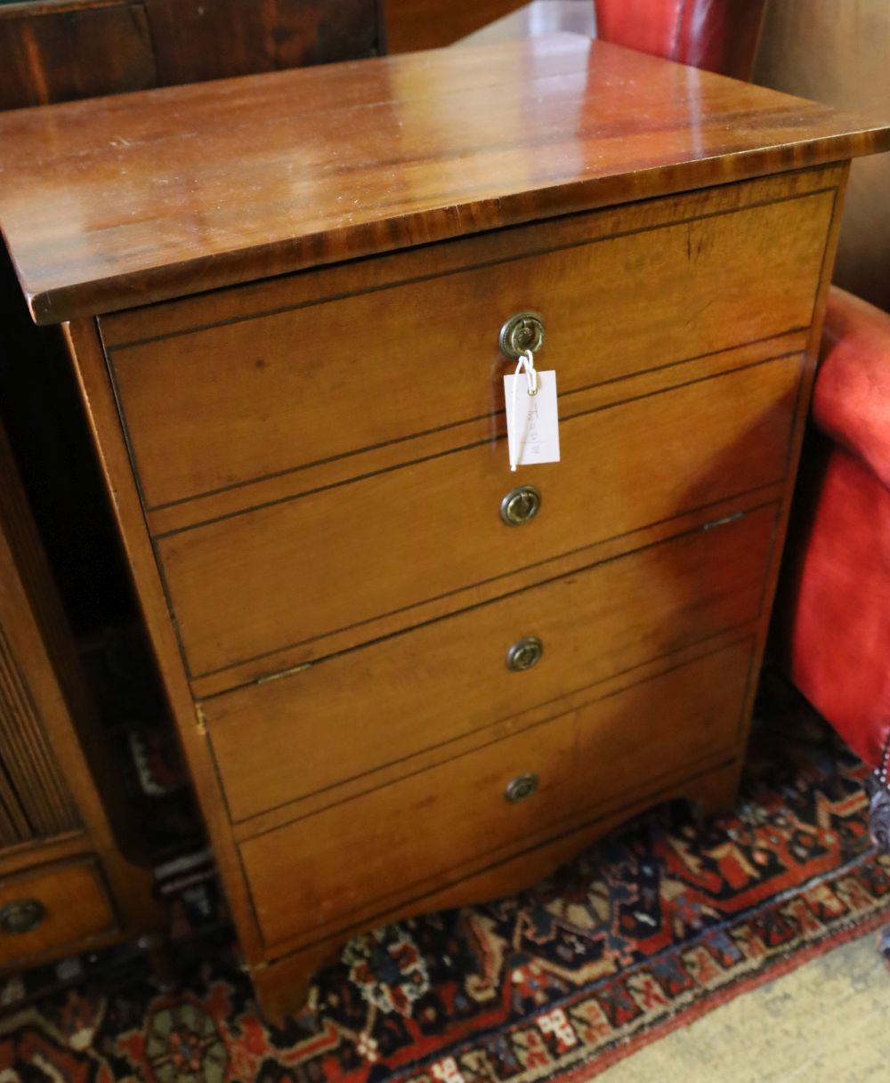 A George III mahogany night table (converted as a drinks cabinet), width 60cm, depth 45cm, height 76cm